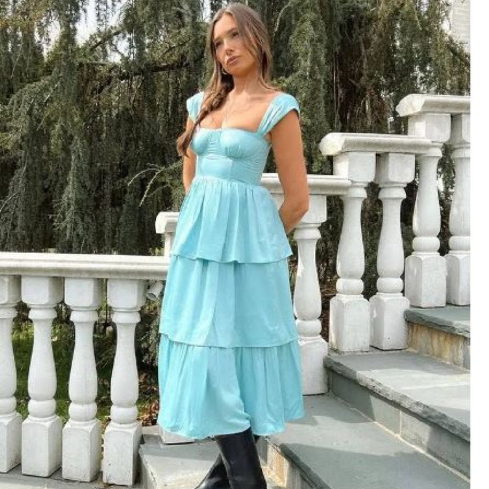 NWT We Wore What CORSET SATEEN DRESS